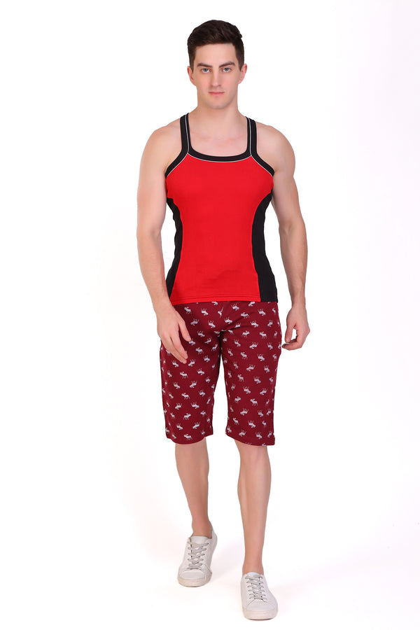 T.T. Men DesignerGym Vest Pack Of 3 Black-Red-Red-Black-Maroon-Navy
