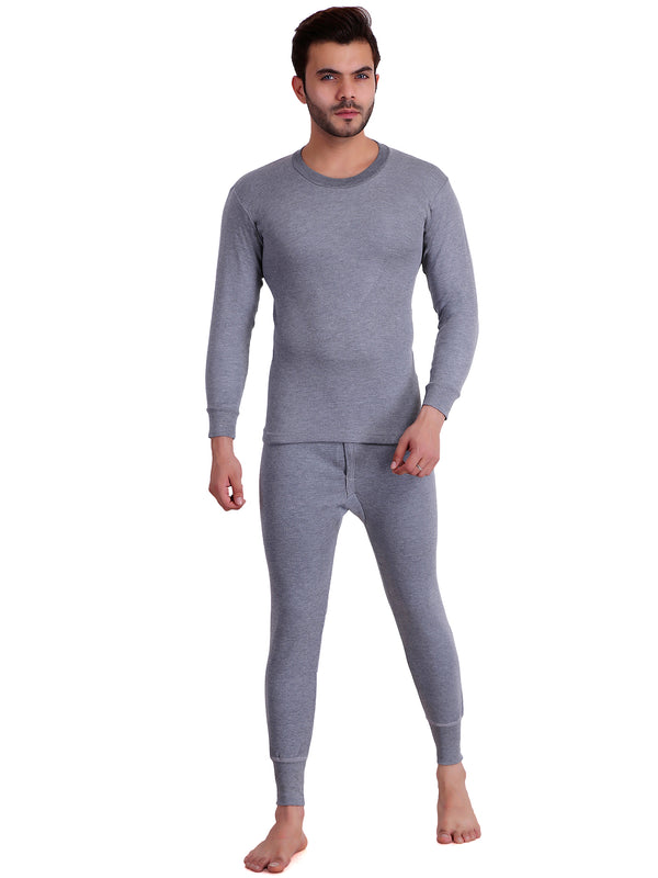 T.T. Mens Sky Blue Slim FitSolid Titanic Winter Thermal Set