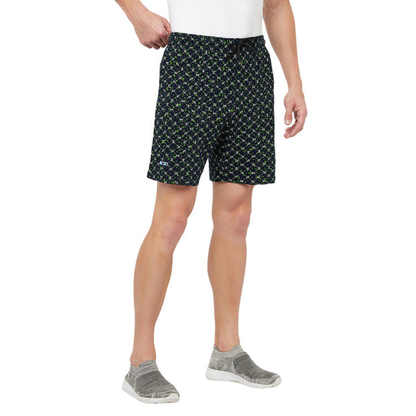 T.T. Men Cool Printed Shorts Pack Of 2 Green-Navy