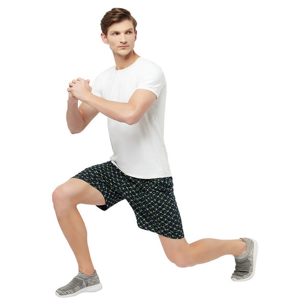 T.T. Men Cool Printed Shorts Pack Of 2 Green-Navy