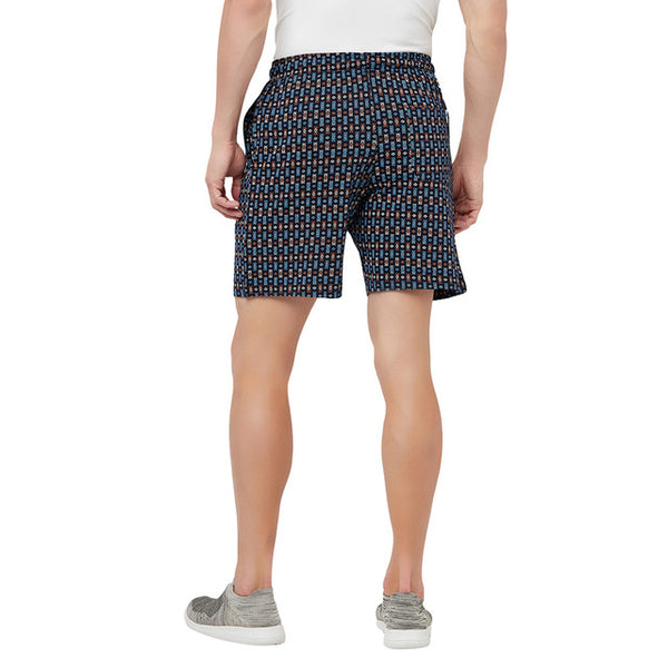 T.T. Men Cool Printed Shorts Pack Of 1 Navy