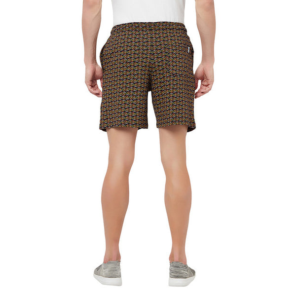 T.T. Men Cool Printed Shorts Pack Of 2 Yellow-Black