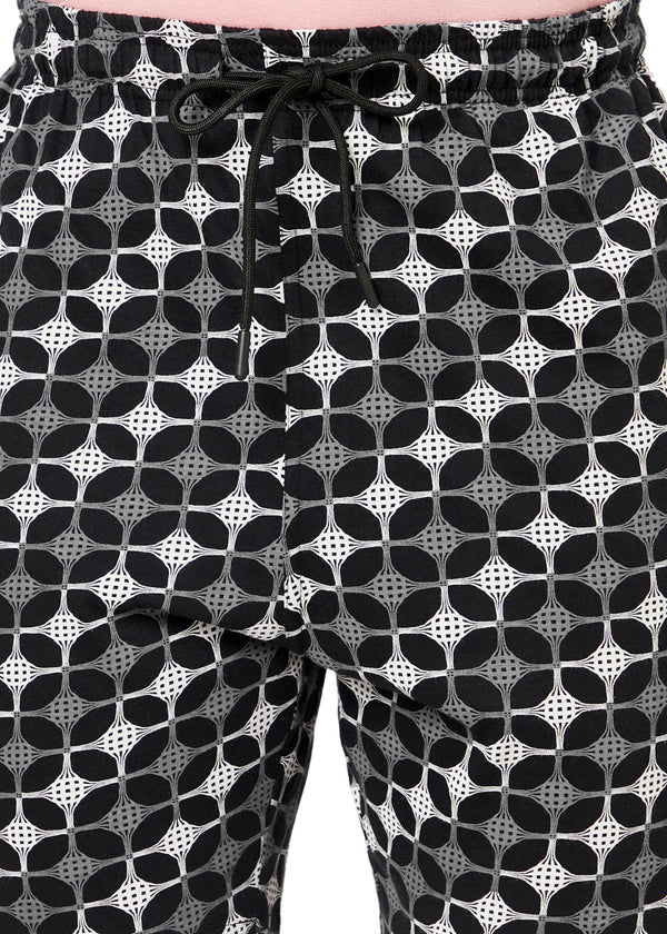 T.T. Men Cool Printed Bermuda Shorts With ZipperBlack-White