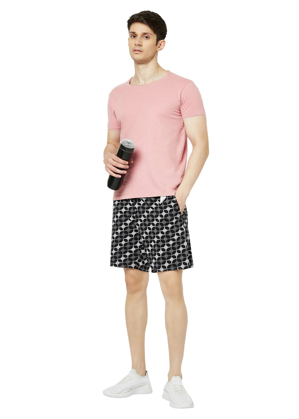 T.T. Men Cool Printed Bermuda Shorts With ZipperBlack-White