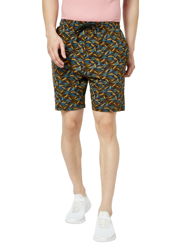 T.T. Men Cool Printed Bermuda Shorts With ZipperBrown