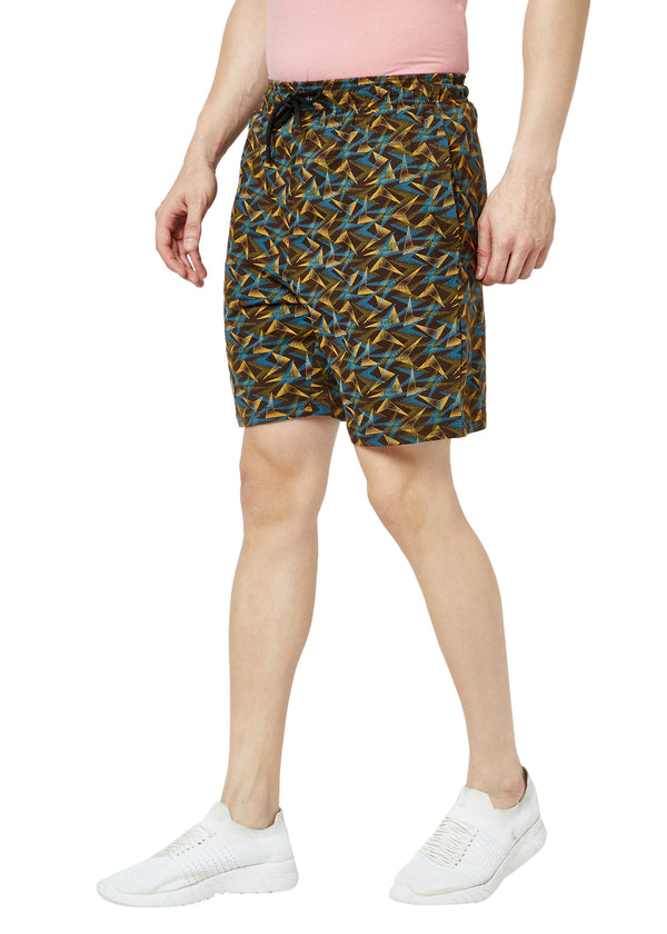 T.T. Men Cool Printed Bermuda Shorts With ZipperBrown