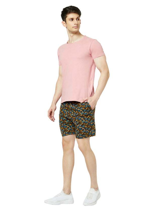 T.T. Men Cool Printed Bermuda Shorts With ZipperBrown