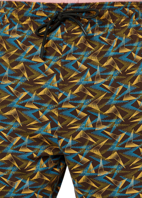T.T. Men Cool Printed Bermuda Shorts With ZipperBrown
