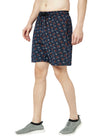 T.T. Men Cool Printed Bermuda Shorts With ZipperNavy-Grey