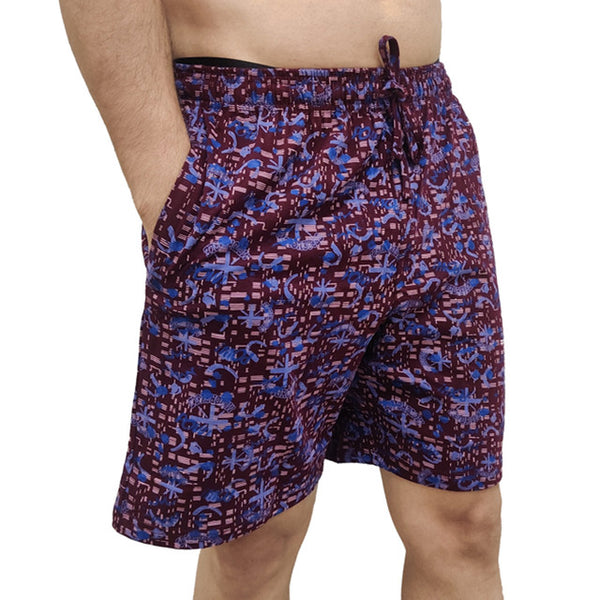 Men Red Printed Bermuda Shorts