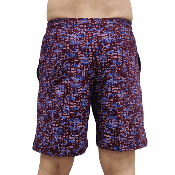 Men Red Printed Bermuda Shorts