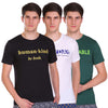 T.T. Men Slim Fit Printed Round Neck T-Shirt Black-White-Green