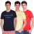T.T. Men Slim Fit Printed Round Neck T-Shirt Yellow-Navy-Red