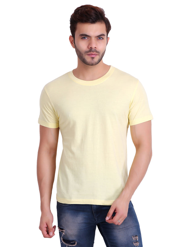 Men Solid Color Round neck T-Shirt