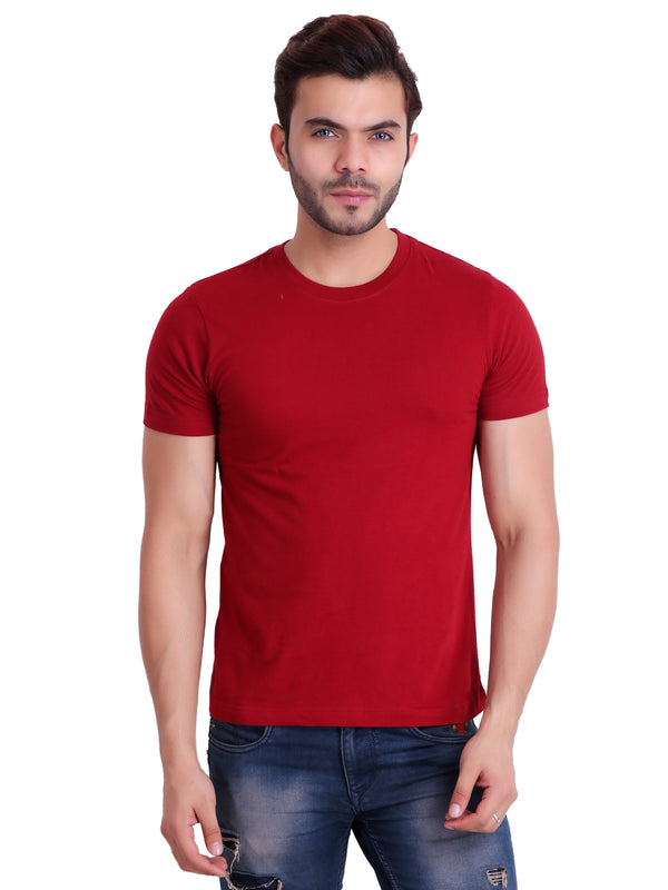 Men Solid Color Round neck T-Shirt