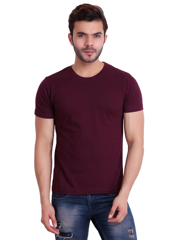 Men Solid Color Round neck T-Shirt