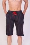 Men Cotton Blue Capri