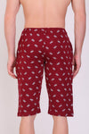 Men Cotton Maroon Capri