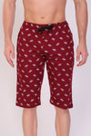 Men Cotton Maroon Capri