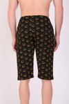 Men Cotton Black Capri