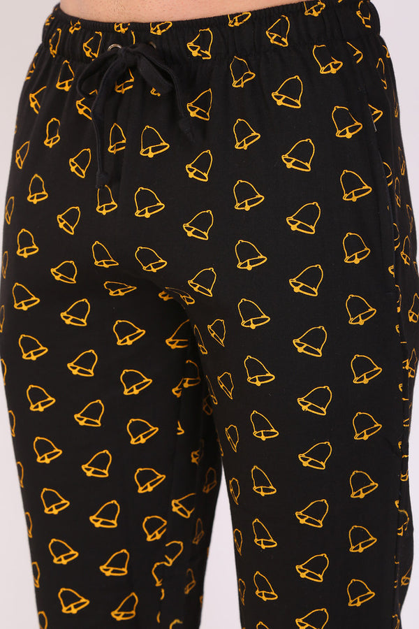 Men Cotton Black Capri