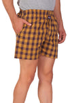 HiFlyers Men Checked Cotton Boxer Short Brown