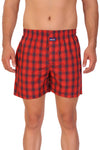 HiFlyers Men Checked Cotton Boxer Short Red