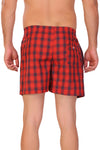 HiFlyers Men Checked Cotton Boxer Short Red