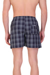 HiFlyers Men Checked Cotton Boxer Short Grey Blue