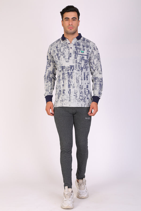 Full Sleeve Grey Printed T-Shirts