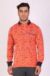 Full Sleeve Orange Printed T-Shirts