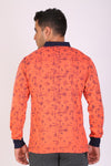 Full Sleeve Orange Printed T-Shirts