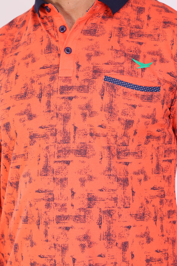 Full Sleeve Orange Printed T-Shirts