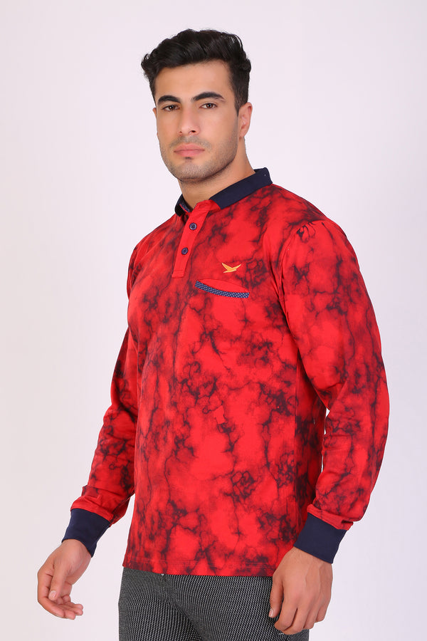 Full Sleeve Red Printed T-Shirts