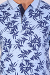 Men Slim Fit Printed Blue Polo T-Shirts