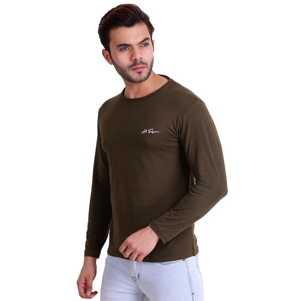 Mens Solid Brown T-Shirt