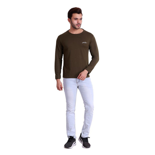 Mens Solid Brown T-Shirt