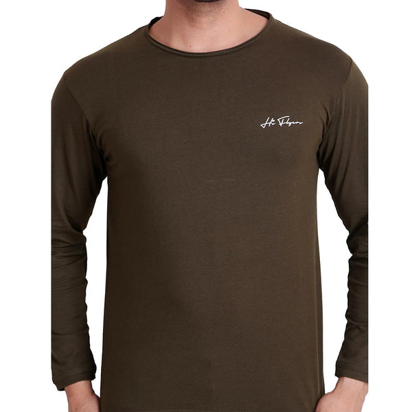 Mens Solid Brown T-Shirt