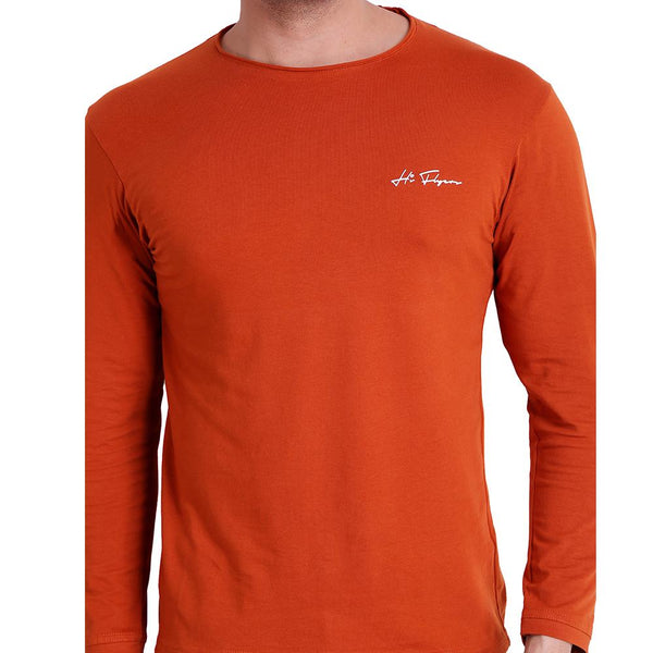 Mens Solid Brown T-Shirt