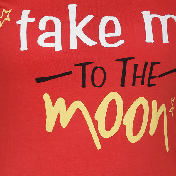 T.T. Women Printed Slim Fit Tshirt Pack Of 2 Sky-Red