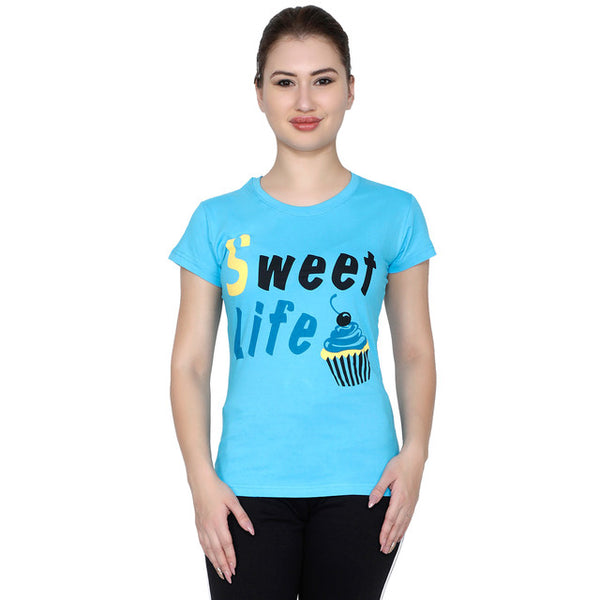 Women Skyblue T-Shirt