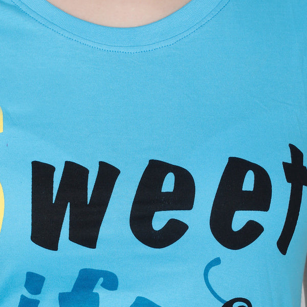 Women Skyblue T-Shirt