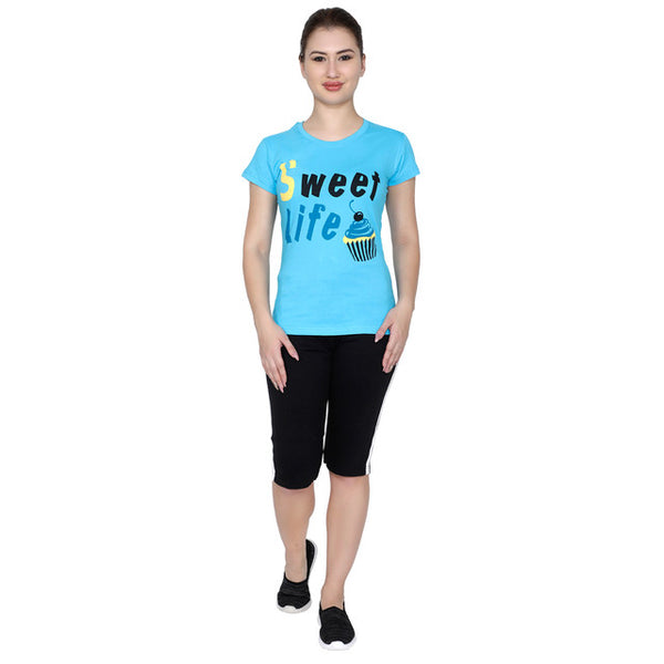 Women Skyblue T-Shirt