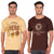 T.T. Men Printed Slim Fit Tshirt Pack Of 2 Brown -Khakhi