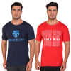 T.T. Men Printed Slim Fit Tshirt Pack Of 2 Red -Navy