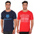 T.T. Men Printed Slim Fit Tshirt Pack Of 2 Red -Navy