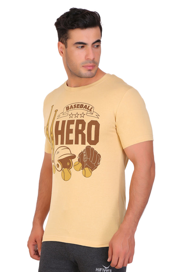T.T. Men Printed Slim Fit Tshirt Pack Of 2 Brown -Khakhi