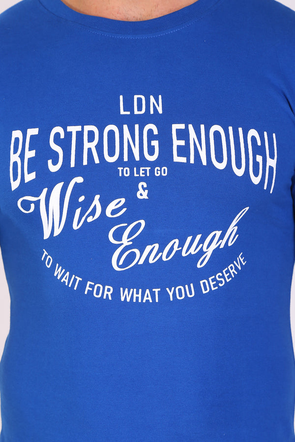 T.T. Men Printed Slim Fit Tshirt Pack Of 2 Blue -Maroon