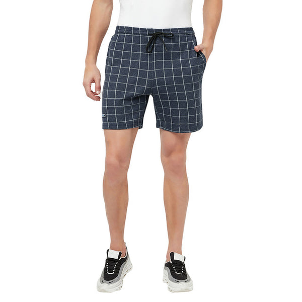 T.T. Men Cool Check Shorts Pack Of 2 Navy-Black