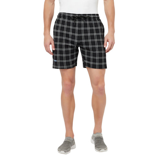 T.T. Men Cool Check Shorts Pack Of 2 Navy-Black